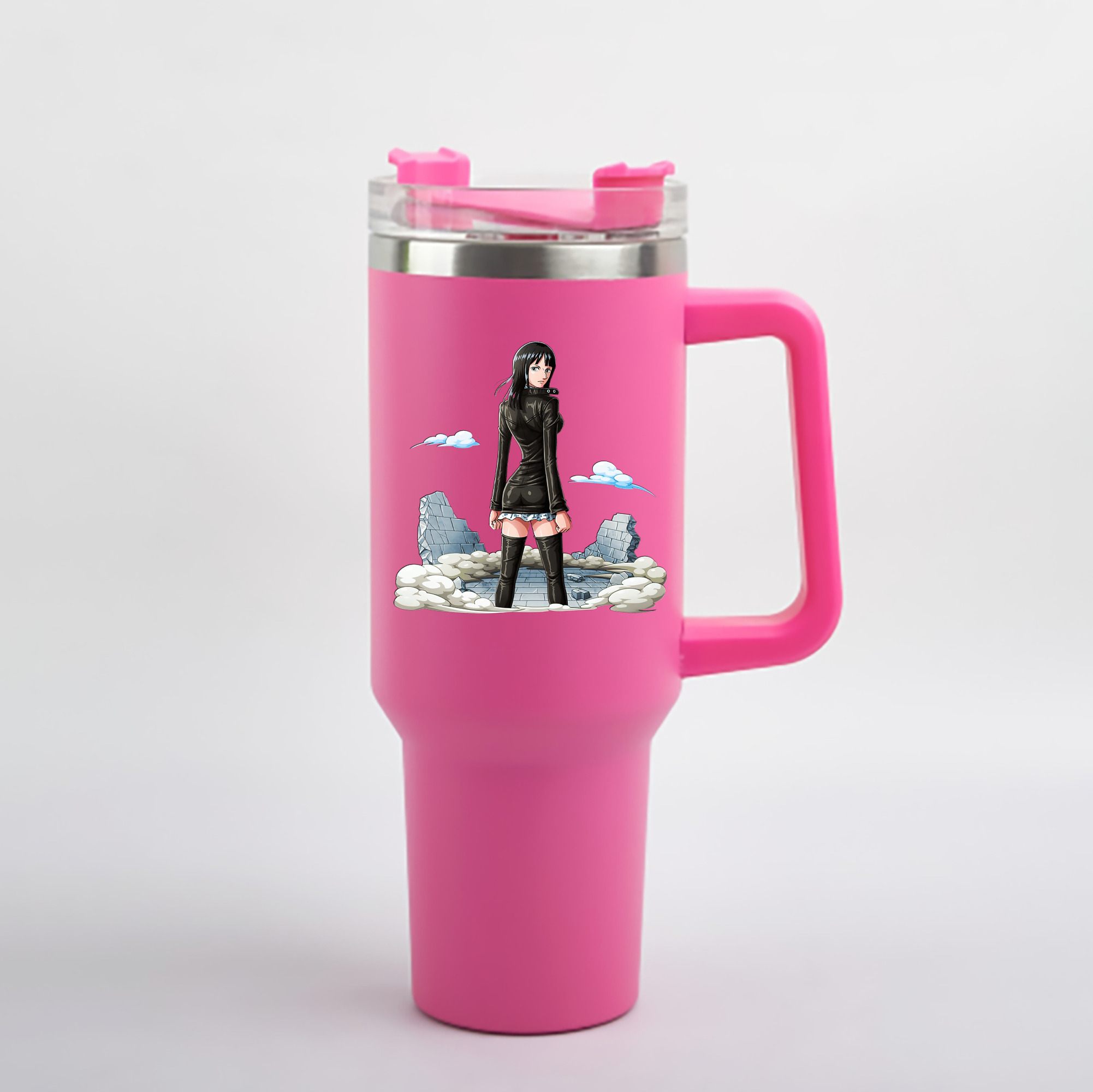 ワンピース ニコ・ロビン ONE PIECE Nico Robin 1200mL車用タンブラー - クリスタルステッカー（プラスチックストロー付き）